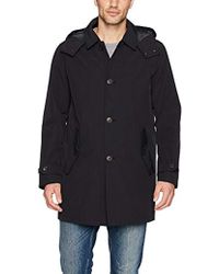 tommy hilfiger men's hooded rain trench jacket