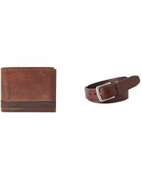 Fossil - Quinn Braunes Leder Portemonnaie und Joe Gürtel - Lyst