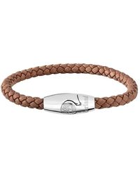 Timberland - Bacari Tdagb0001703 Bracelet Stainless Steel Silver And Brown Leather Length: 20 Cm - Lyst