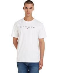 Tommy Hilfiger - T-Shirt Kurzarm Regular Linear Logo Tee Rundhalsausschnitt - Lyst