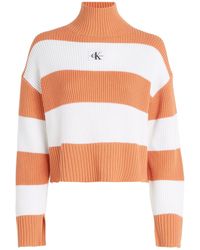 Calvin Klein - Label Chunky Sweater Pullover - Lyst