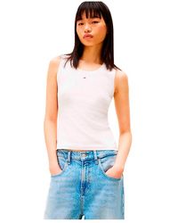 Tommy Hilfiger - Donna Canotta Essential Rib Slim Fit - Lyst