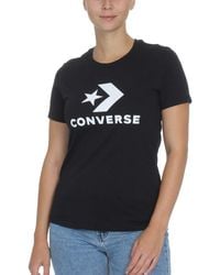 Converse - T-Shirt Star Chevron Tee 10018569 001 Schwarz - Lyst