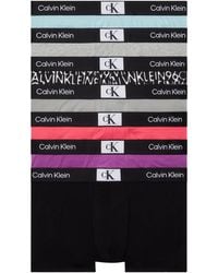 Calvin Klein - Pack Of 7 Boxer Short Trunks Stretch Cotton - Lyst