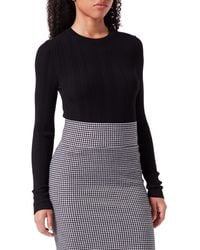 HUGO - S Sharim Structured-knit Slim-fit Sweater With Sleeve Stripe Black - Lyst