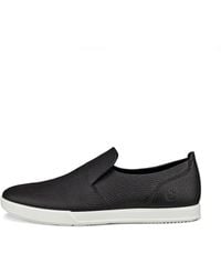 Ecco - S Leisure 538824 Leather Black Shoes 7.5 Uk - Lyst