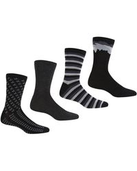 Regatta S Lifestyle Socks 4 Pack 6-8 Black