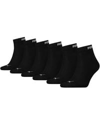 PUMA - 6 Pairs Quarter Trainer Sports Socks Black 2 1/2-5 - Lyst