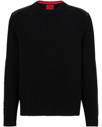 HUGO - Relaxed-fit Sweater In Organic Cotton And Wool - Lyst