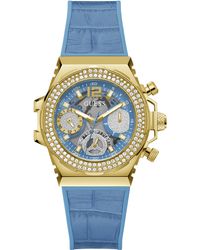 Guess - Turquoise Strap Turquoise Dial Gold Tone - Lyst