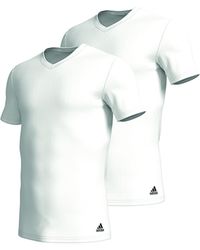 adidas - S Active Flex Cotton V Neck T-shirt White S - Lyst