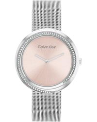 Calvin Klein - Montre Analogique à Quartz pour Collection Twist avec Bracelet Milanais en Acier Inoxydable Argenté - Lyst