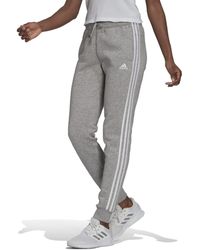 adidas - 3-stripes Fleece Cuffed Pants - Lyst