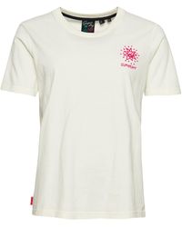 Superdry - Vintage Surf tee W1011092A Off White 10 Mujer - Lyst