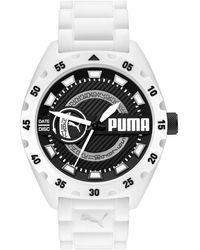 PUMA - Street V2 Wit Castorolie Horloge Met Drie Wijzers En Datum - Lyst
