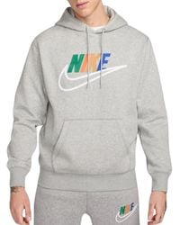 Nike - Felpa da Uomo con Cappuccio in Fleece Club Futura Grigia Taglia M Codice FZ0772-063 - Lyst