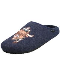 Ted Baker - Dohny Cow Graphic Slip-on Blue Wool S Slippers 264322_navy - Lyst