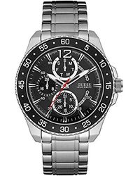 Guess MEN'S JET 46MM STEEL BRACELET & CASE QUARTZ BLACK DIAL WATCH W0797G2 - Nero