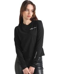 Calvin Klein - Multi Placement Long Sleeve Tee L/s T-shirts Black - Lyst