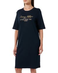 Tommy Hilfiger - Vestido Camisero Mujer Script Graphic Dress ga Corta - Lyst