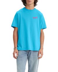 Levi's - Ss Relaxed Fit Tee T-Shirt,Core Poster Logo Swedish Blue,S - Lyst