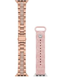 Michael Kors - 38/40mm Blush And Rose Gold Rubber And Stainless Steel Band For Apple Watch® - Lyst