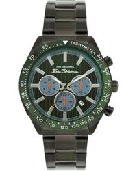 Ben Sherman - Gun Alloy Bracelet Watch With Green Dial - Lyst