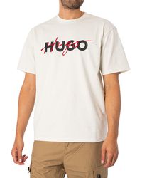 HUGO - T-Shirt mit Logo-Print - Lyst