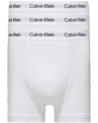 Calvin Klein - Low Rise - Trunks 3 Pack - Signature Waistband Elastic - White - Size - Lyst