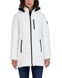Nautica - Short Stretch Lightweight Puffer Jacket With Removeable Hood - Lyst