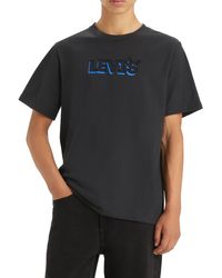 Levi's - Ss Relaxed Fit Tee T-Shirt,Headline Drop Shadow Caviar,S - Lyst