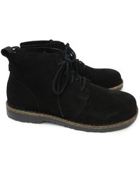 Birkenstock - Uppsala Mid Suede Leather Black Boots 7 Uk - Lyst