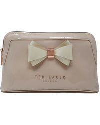 Ted Baker - Aimee Curve Bow Make Up Bag In Light Pink - Lyst