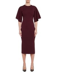 Ted Baker - S Wmd-lounia-fluted Sleeve Knitted Bodycon Midi Business Casual Dress - Lyst