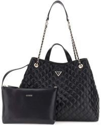 Guess - Sac shopper Giully II 2 in 1 Tote Black noir - Lyst