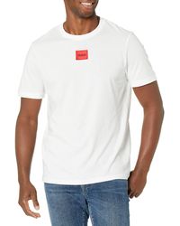 HUGO - BOSS Ribbed T-shirt With Crew Neck - Lyst