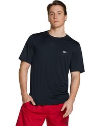 Speedo - Short Sleeve Easy Rash Guard Swim Shirt With Uv And Upf 50+ Protection Black - Lyst