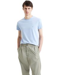 French Connection - Short Sleeve Regular Fit Logo Crew Neck Tshirt-light Blue-large - Lyst