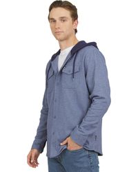 Quiksilver - Regular Fit Cozy Soft Button Down Hooded Flannel Shirt - Lyst