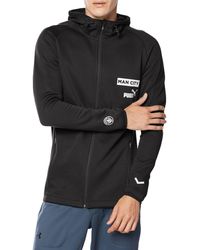 PUMA - S Chester City F.c. Football Casuals Hooded Jacket Cotton Black-white M - Lyst