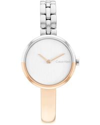 Calvin Klein - Analoge Quartz Horloge Voor Vrouwen Bangled Collectie Met Roestvrij Stalen Armband - Lyst