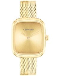 Calvin Klein - Orologio Con Movimento Al Quarzo A Due Lancette da Donna Collezione CK ADORE con Cinturino in Maglia Metallica in - Lyst