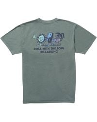 Billabong - Roll Premium Short Sleeve T Shirt Top Size Uk Large Dark Slate - Lyst