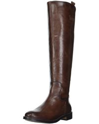 Franco Sarto - S Meyer Knee High Flat Boots Dark Brown Leather 7 M - Lyst