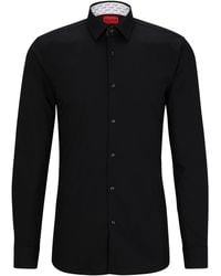 HUGO - Extra-slim-fit Shirt In Easy-iron Cotton Poplin - Lyst