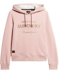 Superdry - Luxe Metallic Logo Hoodie Sweatshirt - Lyst