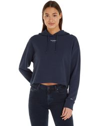 Tommy Hilfiger - Tommy Jeans Cropped Logo Hoodie - Lyst