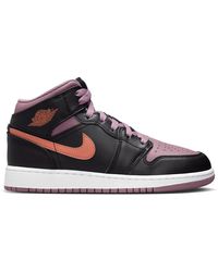 Nike - Jordan 1 Mid Se Black/sky J Orange-mauve - Lyst