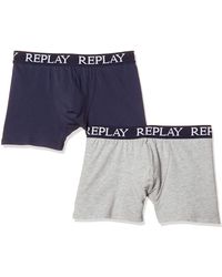 Replay - Basic Cuff Logo 2pz Boxer Shorts - Lyst