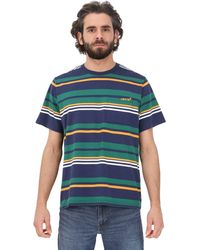 Levi's - Blue T-shirt Casual T-shirt With Chest Pocket And Logo Embroidery - Lyst